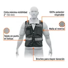 Chaleco seguridad reforzado negro con bolsas, G, EXPERT 2