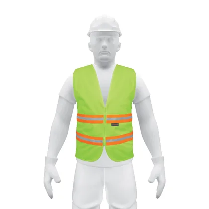 Chaleco de seguridad amarillo alta visibilidad con cierre