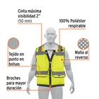 Chaleco seguridad reforzado amarillo con bolsas, G, EXPERT 2