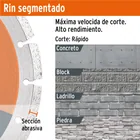 Disco de diamante de 7' x 2.5 mm, rin segmentado, TRUPER 2