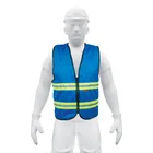 Chaleco de seguridad azul alta visibilidad con cierre 1