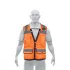 Chaleco seguridad reforzado naranja con bolsas, M, EXPERT 1