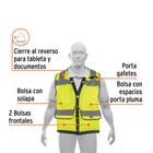 Chaleco seguridad reforzado amarillo con bolsas, M, EXPERT 3