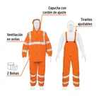 Conjunto impermeable doble capa naranja con reflejante, M 2