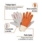 Guantes de carnaza y loneta, uso ligero, unitalla, TRUPER 3
