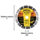 Disco de diamante de 7' x 1.6 mm rin segmentado, PRETUL 3
