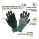 Guantes de nylon recubiertos de nitrilo arenoso, M, TRUPER 3