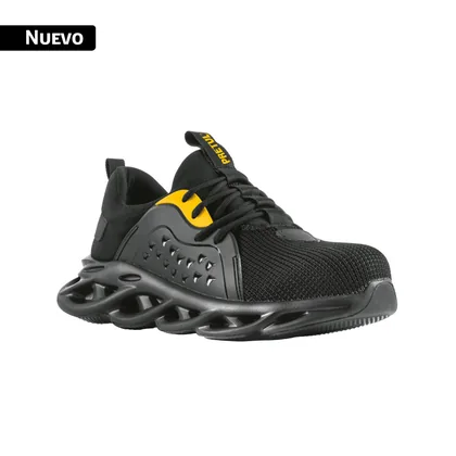 Tenis de seguridad #27, casquillo metálico, negros, PRETUL