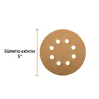 Paquete con 5 discos de lija 5' grano 120, 8 perforaciones 3