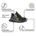 Tenis de seguridad #30, casquillo metálico, negros, PRETUL 2