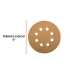 Paquete con 5 discos de lija 5' grano 180, 8 perforaciones 3