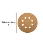 Paquete con 5 discos de lija 5' grano 320, 8 perforaciones 3
