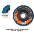 Disco laminado 4-1/2', grano 60 centro 7/8', fibra, TRUPER 2