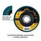 Disco laminado 4-1/2', grano 40 centro 7/8', fibra, PRETUL 6