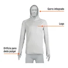 Playera protección solar, manga larga, con gorro, hombre, G 2