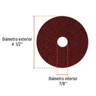 Disco de lija 4-1/2' con respaldo de fibra, grano 36, TRUPER 2