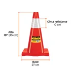 Cono de precaución de 45 cm de PVC con reflejante, PRETUL 3