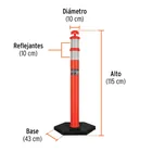 Poste delimitador de 115 cm de alto con base y reflejante 5