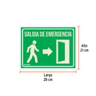 Letrero de señalización 'SALIDA DE EMERGENCIA', 21 x 28 cm 2