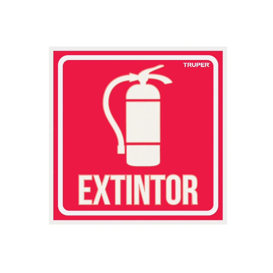 Letrero de señalización 'EXTINTOR', 19 x 19 cm, TRUPER