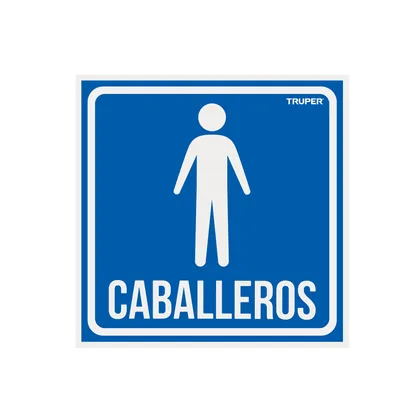 Letrero de señalización 'CABALLEROS', 19 x 19 cm, TRUPER