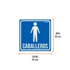 Letrero de señalización 'CABALLEROS', 19 x 19 cm, TRUPER 2