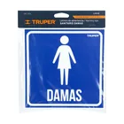 Letrero de señalización 'DAMAS', 19 x 19 cm, TRUPER 3