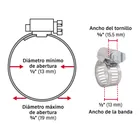 Bolsa con 10 abrazaderas sin fin # 6, 1/2 - 3/4', FIERO 5
