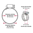 Bolsa con 10 abrazaderas sin fin #10, 3/4 - 1-1/16', FIERO 5