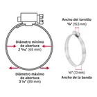 Bolsa con 5 abrazaderas sin fin #48, 2-9/16 - 3-1/2', FIERO 5