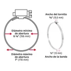 Bolsa con 5 abrazaderas sin fin #104, 6-1/8 - 7', FIERO 5