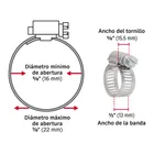 Bolsa con 10 abrazaderas sin fin # 8, 5/8 - 7/8', FIERO 5