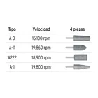 Juego de 4 piedras montadas zanco 1/4', acero inoxidable 2
