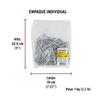 Bolsa con 1 kg de clavos para concreto galvanizados 3-1/2' 3