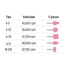 Juego de 5 piedras montadas zanco 1/4', uso general, TRUPER 2