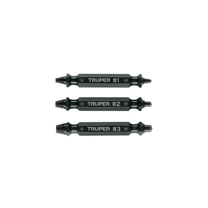 Juego de 3 puntas extractoras de tornillos, TRUPER