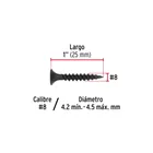 100 pijas #8 x 1'cabeza plana phillips multiusos cuerda fina 3