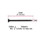 100 pijas #12 x 3'cabeza plana phillips multiusos 3