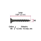 100 pijas #8x 1-1/4'cabeza plana phillips multiusos 3