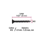100 pijas #10 x 1-1/2'cabeza plana phillips multiusos 3