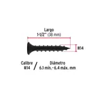 100 pijas #14 x 1-1/2'cabeza plana phillips multiusos 3