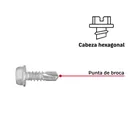 Bolsa 100 pijas #14 x 3/4' cabeza hexagonal, punta de broca 5