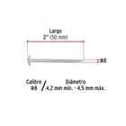 100 pijas #8 x 2' cabeza cruz K-LATH punta broca, FIERO 4