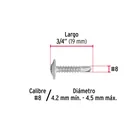 100 pijas #8 x 3/4' cabeza cruz K-LATH punta broca, FIERO 4