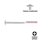 100 pijas #8 x 1-1/2' cabeza cruz K-LATH punta broca, FIERO 5