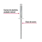 Bolsa con 50 remaches 5/32' x 1/2' de aluminio, ala 5/16' 2