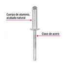 Bolsa con 50 remaches 3/16' x 3/8' de aluminio, ala 3/8' 2
