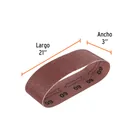 1 banda de lija 3 x 21' óxido de aluminio grano 60, 5 pzs 2