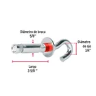 Bolsa con 2 taquetes expansivos 16x90 mm con armella abierta 2