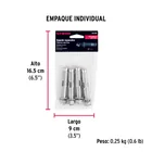 Bolsa con 4 taquetes expansivos de 3/8' con tornillo, FIERO 5